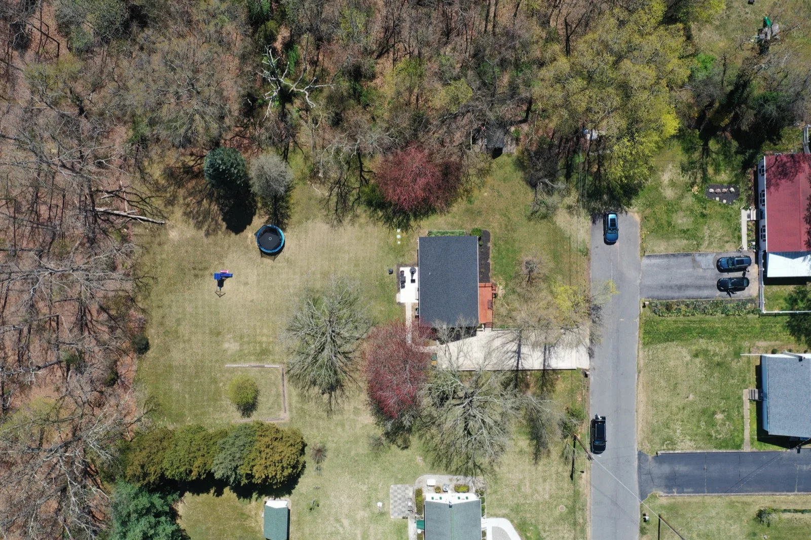 Aerial view of homes on a residential street in Bridgeton, Cumberland County, New Jersey