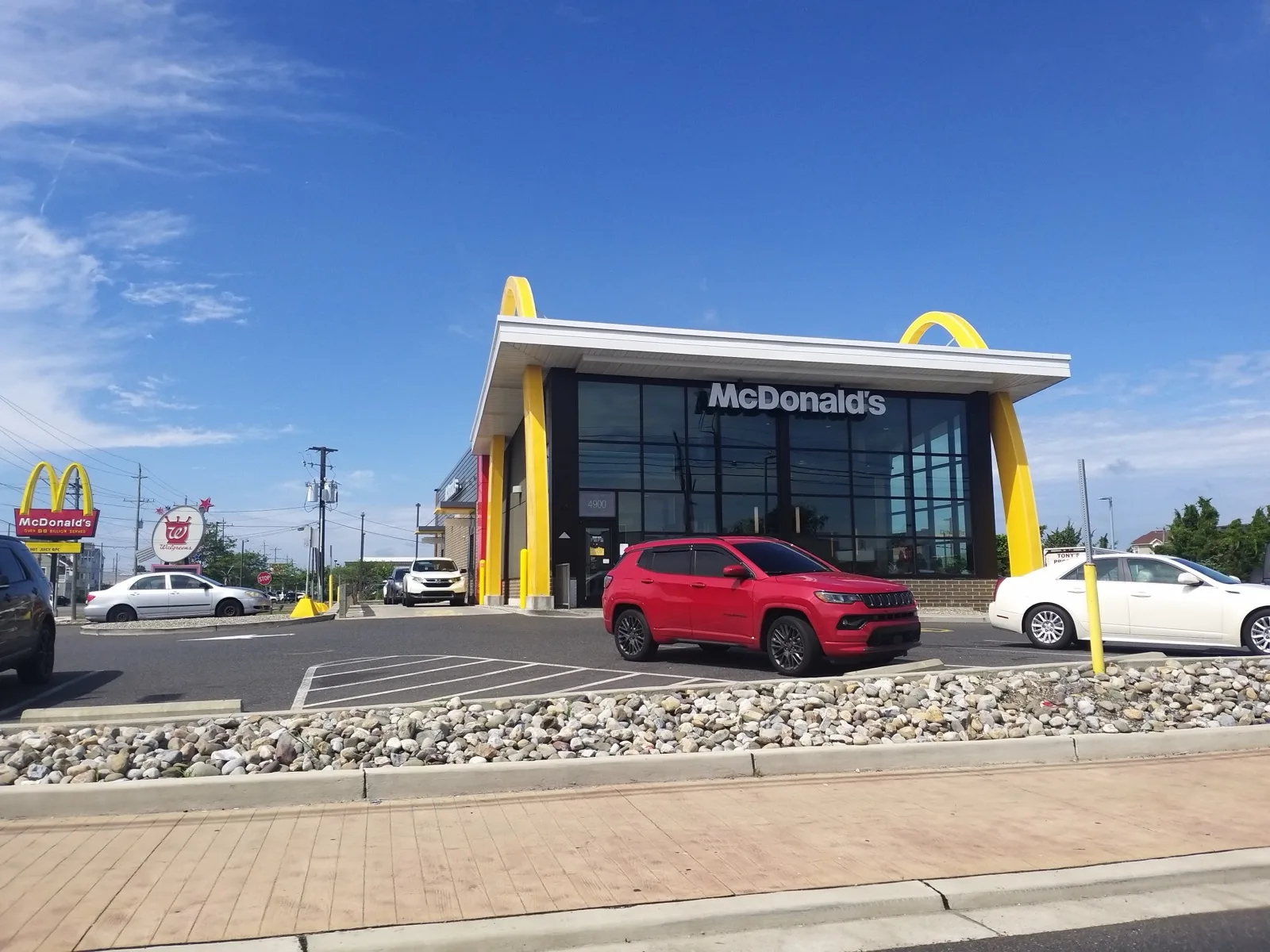 A McDonald's restaurant exterior with its yellow arches
