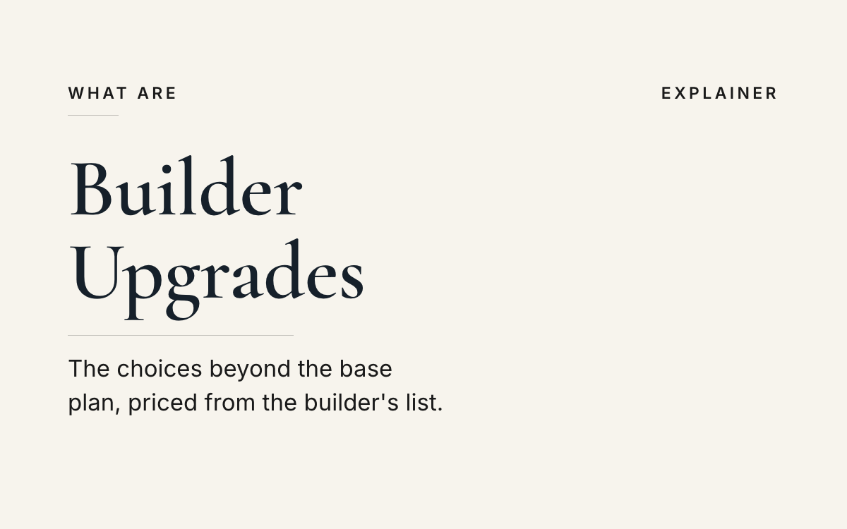 What are builder upgrades? An explainer from The JK Realty Group.