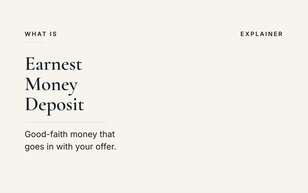 What is an earnest money deposit? An explainer from The JK Realty Group.