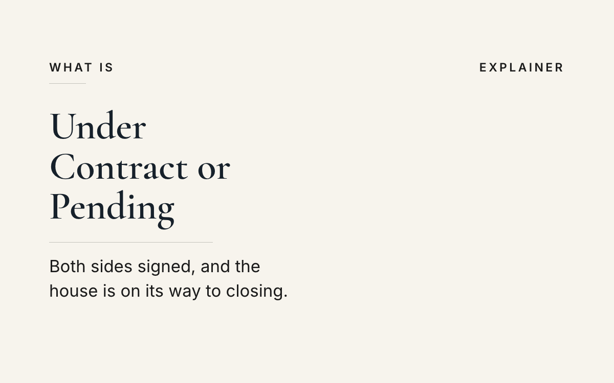 Under contract or pending? An explainer from The JK Realty Group.