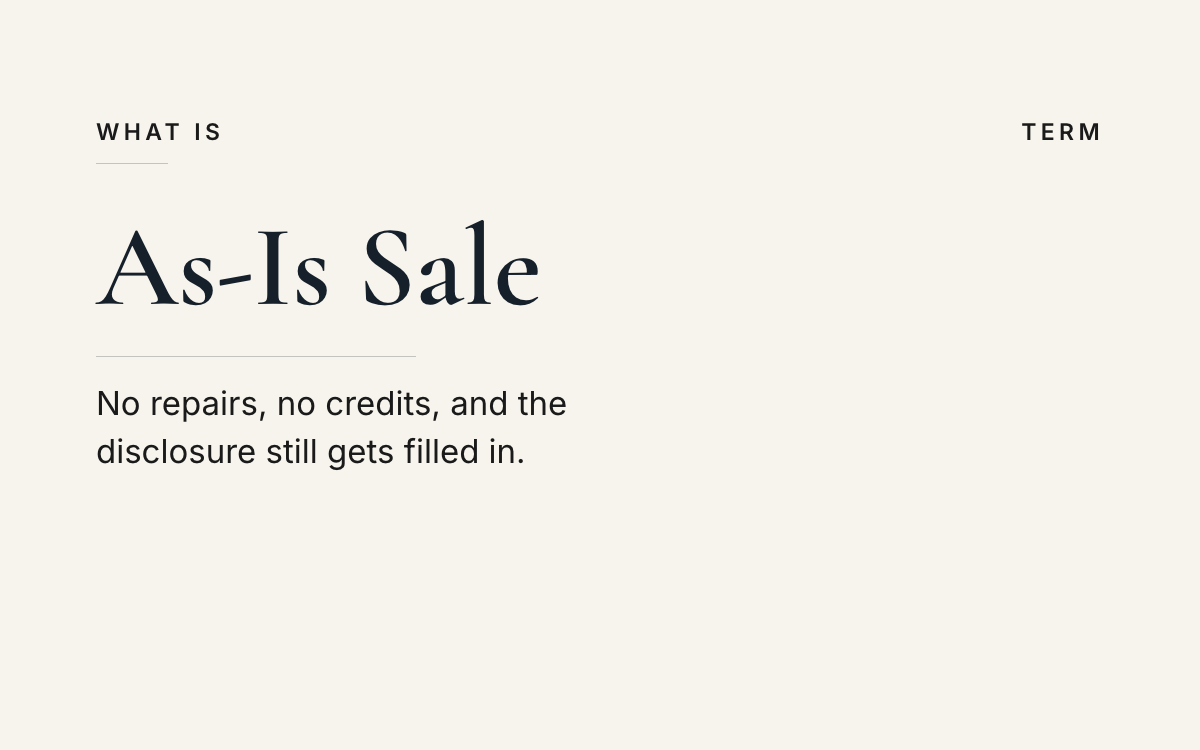What is an as-is sale? An explainer from The JK Realty Group.