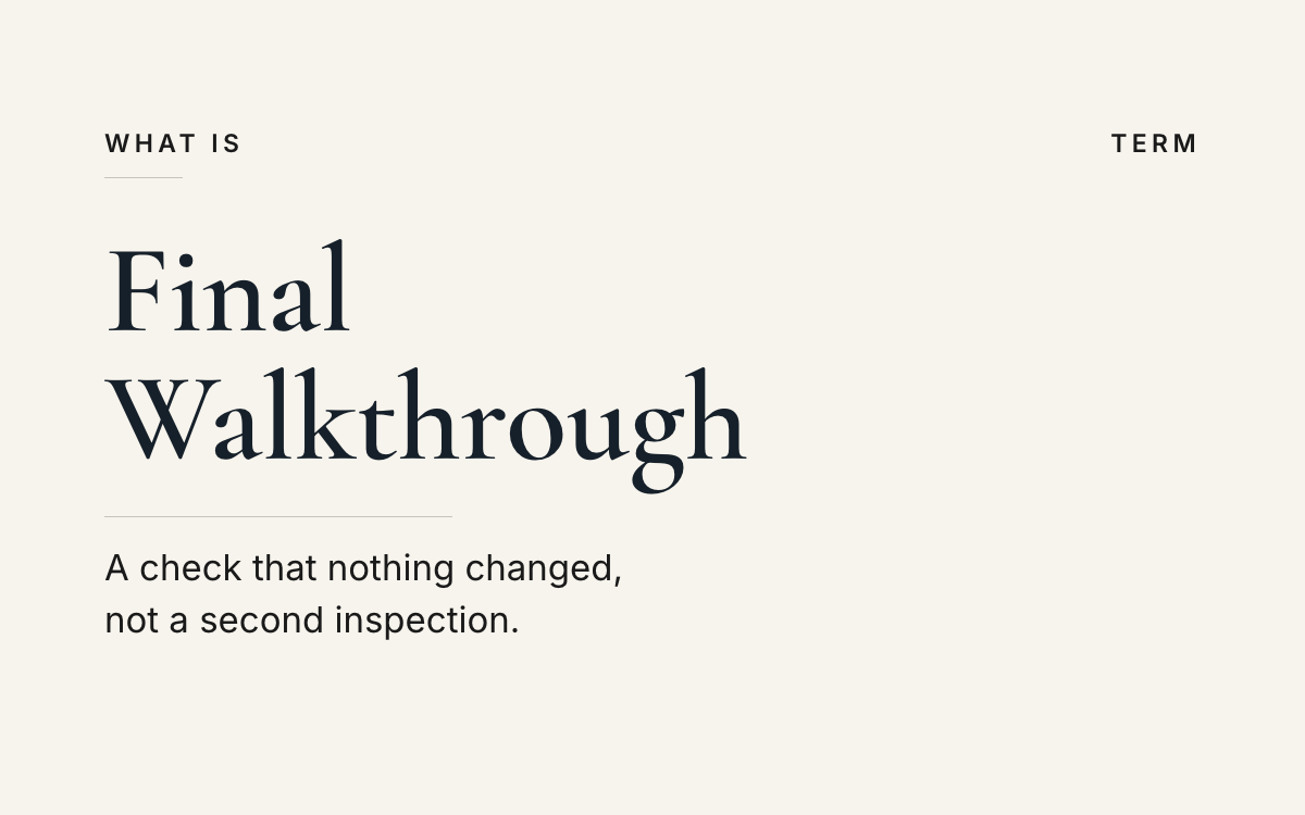 What is the final walkthrough? An explainer from The JK Realty Group.