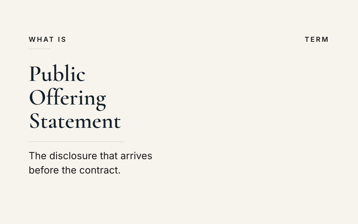 What is a Public Offering Statement? An explainer from The JK Realty Group.